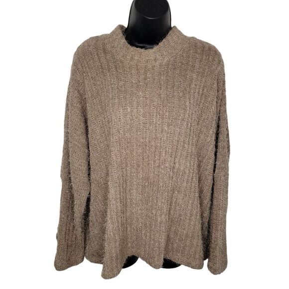 Lane Bryant tan fuzzy mock neck sweater size 22/24 - Picture 1 of 7